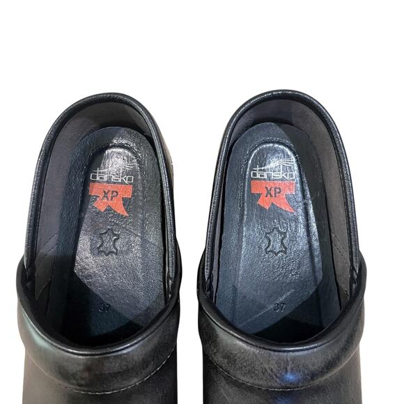 Dansko Shoes Womens Size 37 Black XP Leather Clogs Slip On Professional Work - Picture 7 of 11